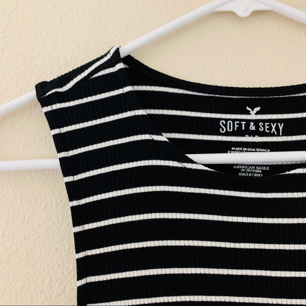 American Eagle Striped Long Strings Wrap Top - Picture 2 of 4